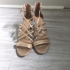 Antonio Melanin Gold leather heels